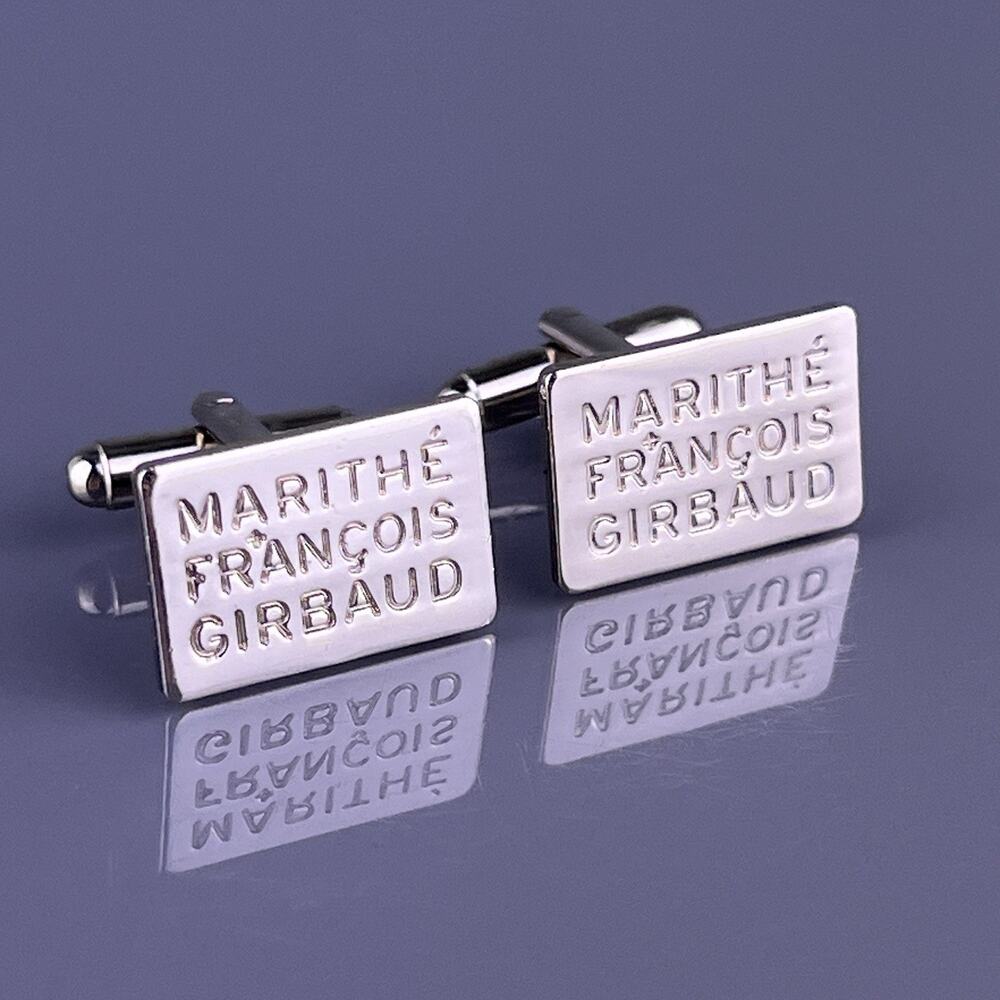 Marithe Francois Girbaud Cufflinks Silver Tone French Designer Vintage